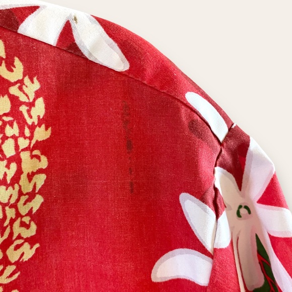 Vintage True Hawaiian Nui Nalu Hawaiian Floral Button Front Shirt - Picture 9 of 10